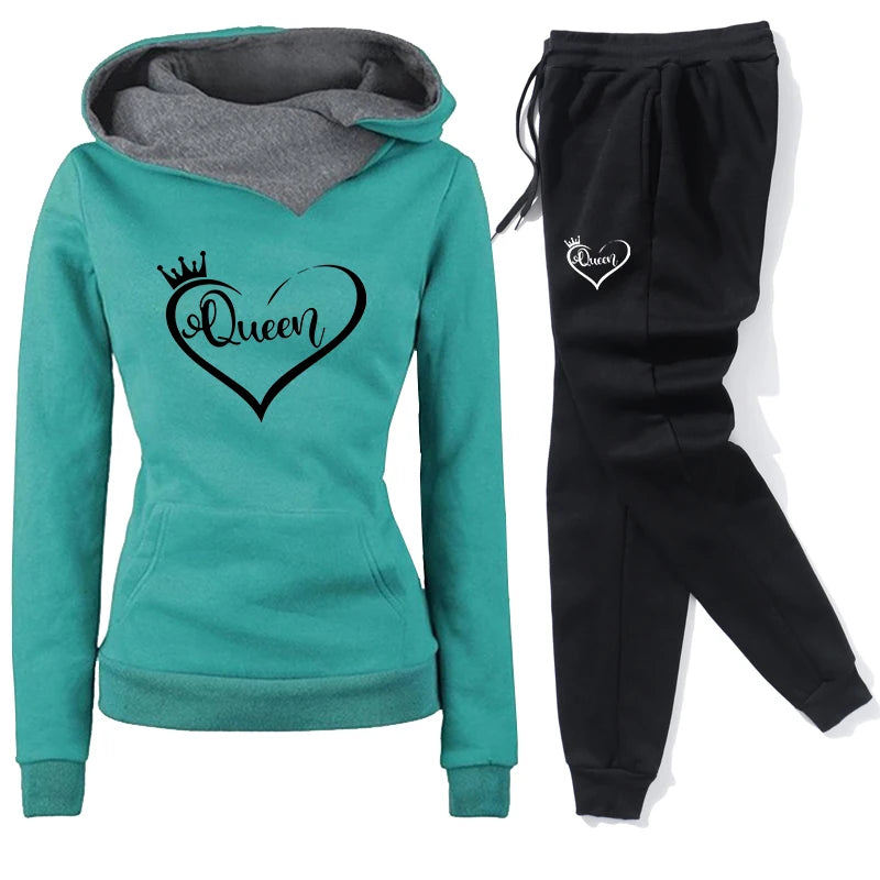 Survêtement Femme Casual Sport 2025 — Sweatshirt Manches Longues & Pantalon