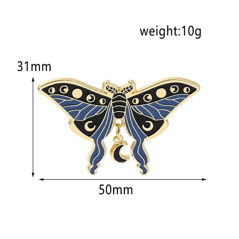Broche Papillon & Phalène — Insecte Animal, Pin's Badge Revers, Bijou Fantaisie