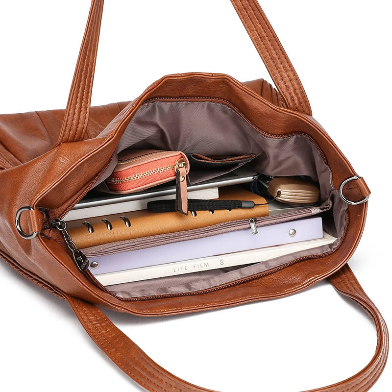 Sac À Main Femme Cuir PU Grande Marque — Tote Casual Élégant, Bandoulière