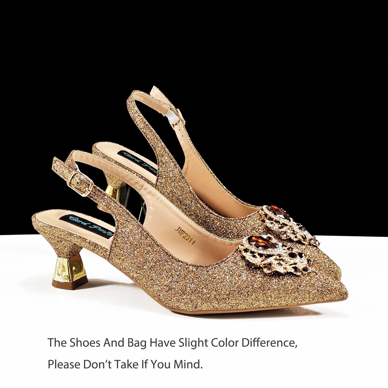 Ensemble Chaussures & Sac Femme Strass Magenta — Bout Pointu, Talon Haut, Mariage Soirée
