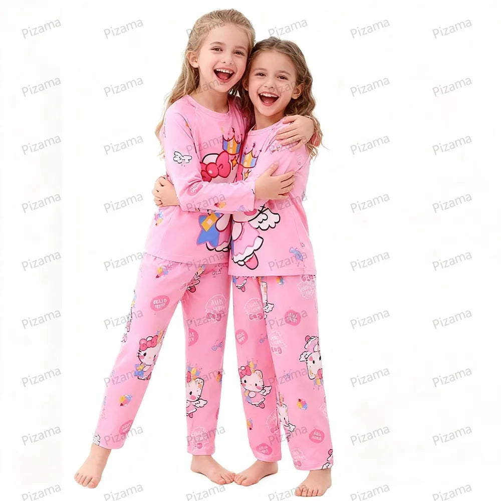 Pyjama Enfant Sanrio Hello Kitty — Manches Longues, Cinnamoroll & Kuromi, Doux