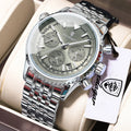 POEDAGAR Montre Homme Luxe Chronographe — Acier Inoxydable, Étanche, Sport Élégant