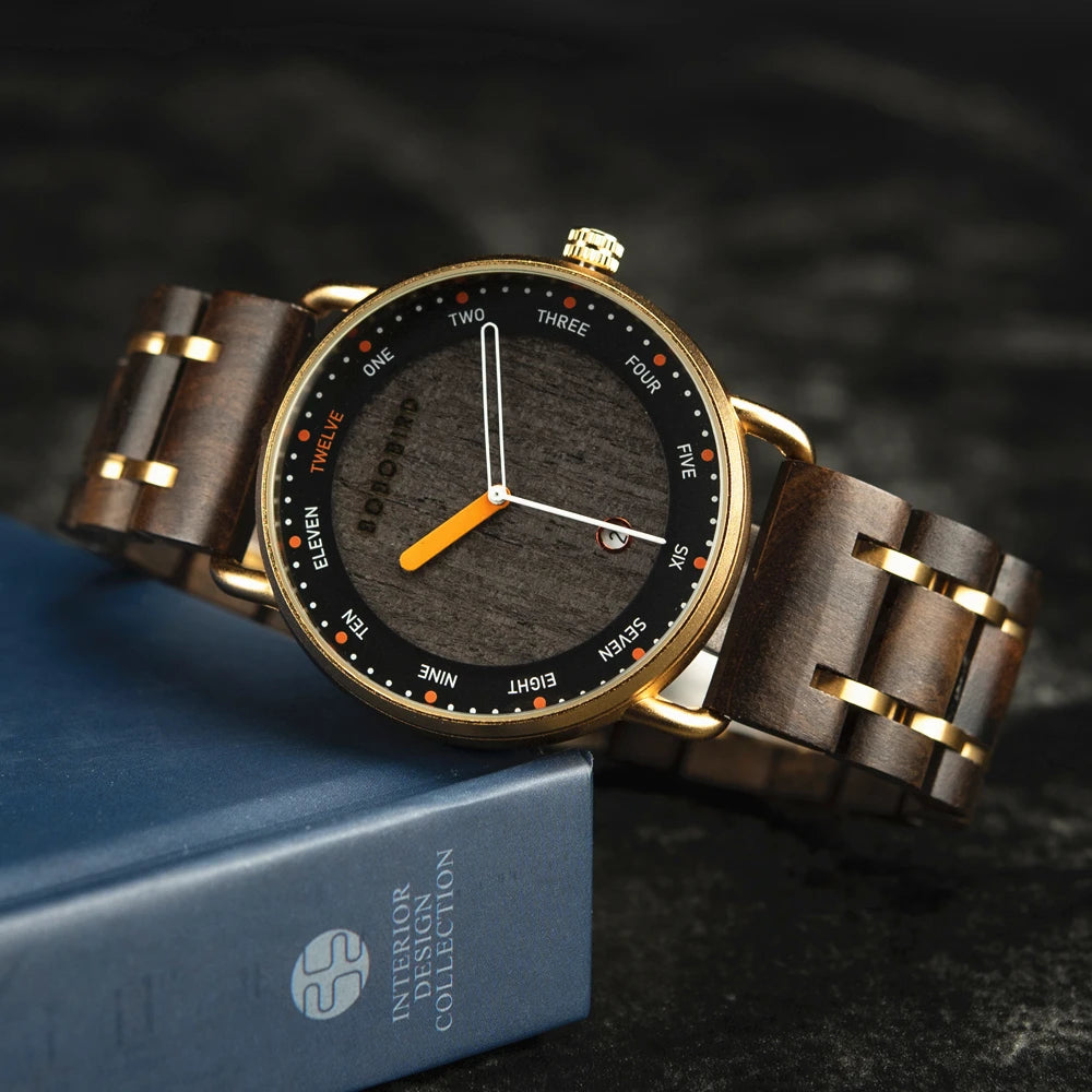 BOBO BIRD Montre Homme Bois Quartz — Casual, Cadeau Unique, Livraison Directe