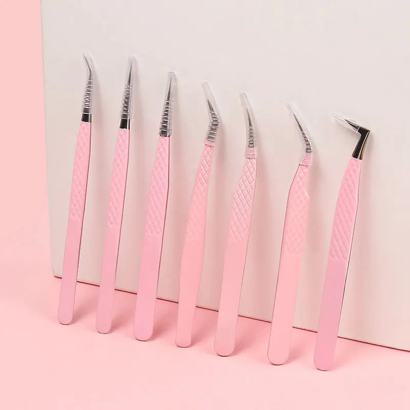 Pince à Cils Extension Fibre Acier Inoxydable — Outil Maquillage Précision