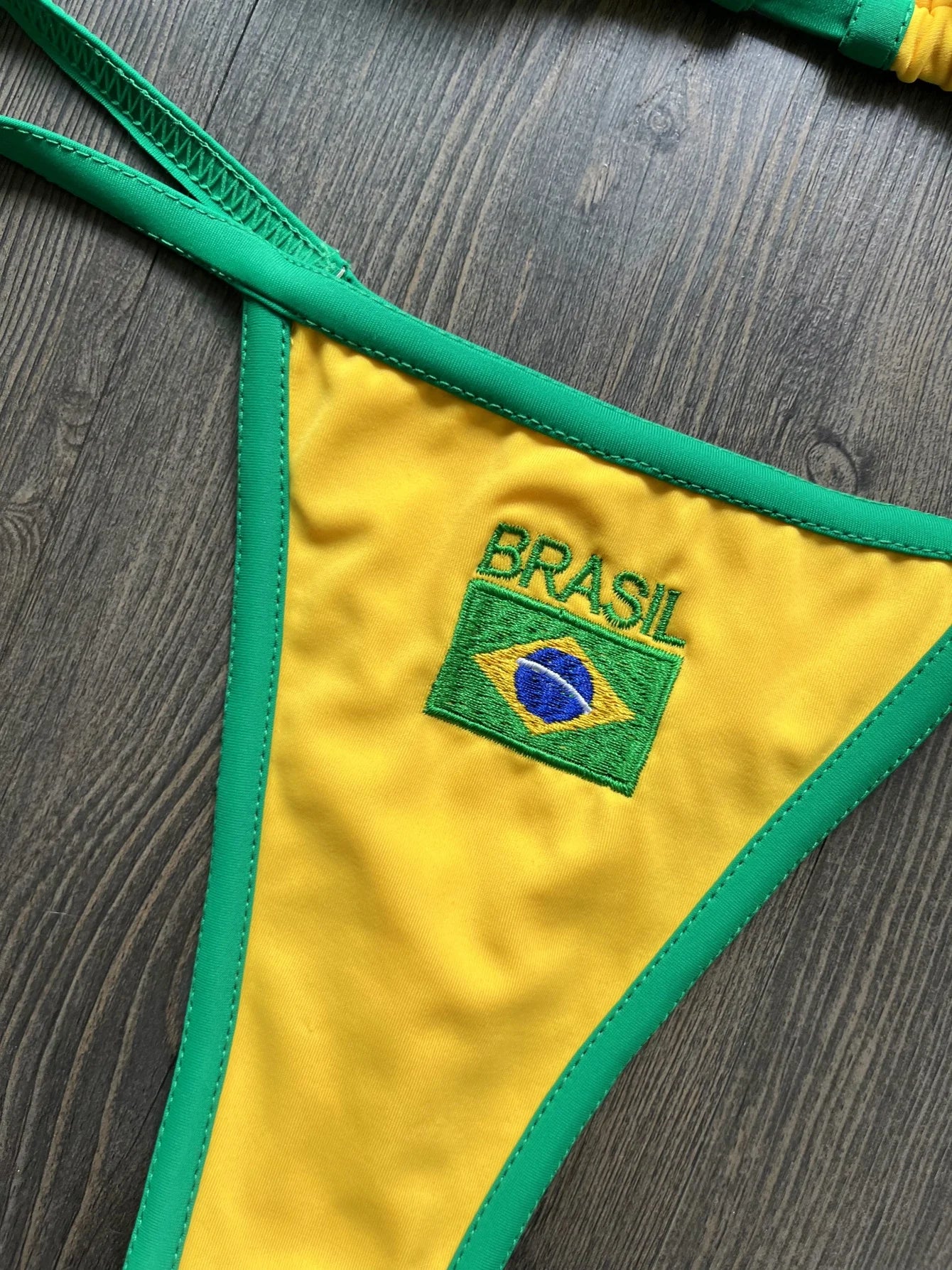 Bikini Brésilien Broderie Femme RUOTONSEPT — Drapeau Brésil, Deux Pièces, Maillot de Bain Été