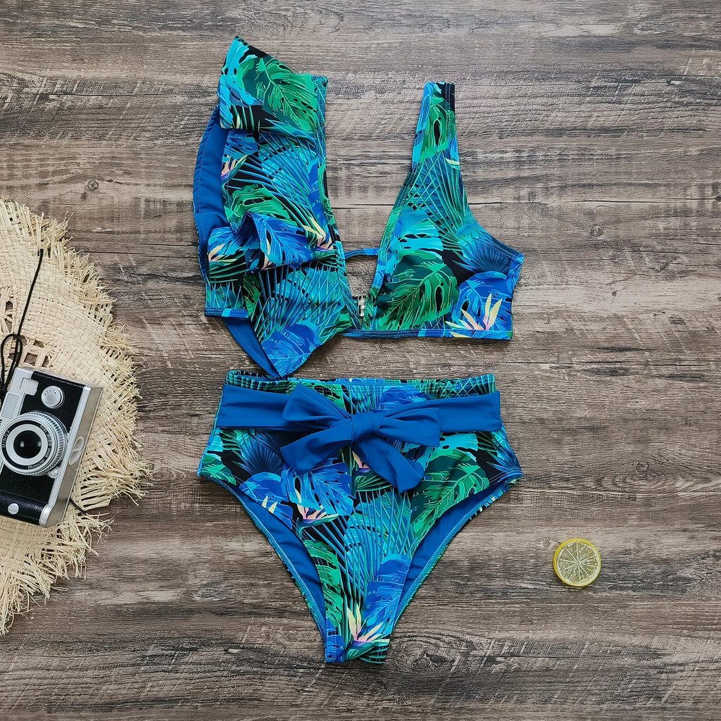 Bikini Taille Haute Bandage Floral 2026 — Volanté, Push Up, Bretelles Brésilien