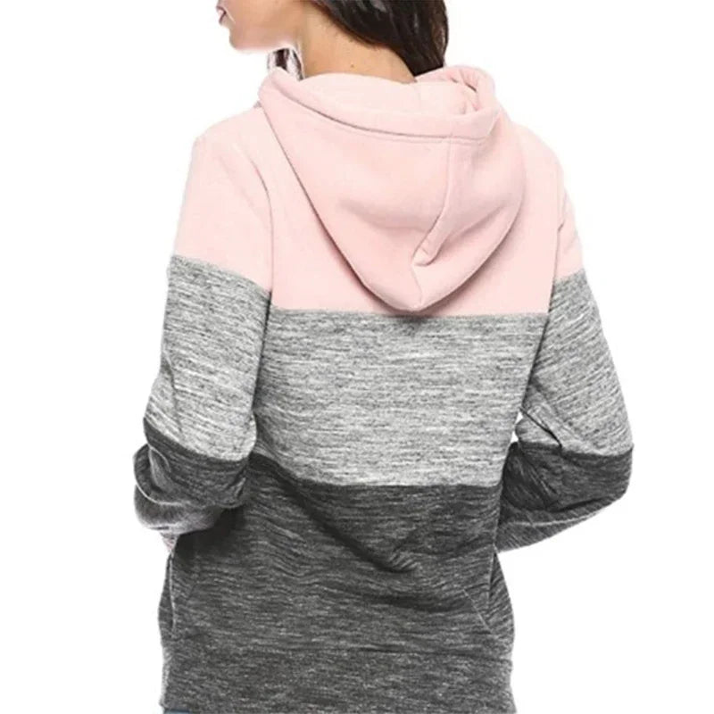 Survêtement Femme Imprimé Capuche — Color Block, Jogging Sport, Tailles S-3XL