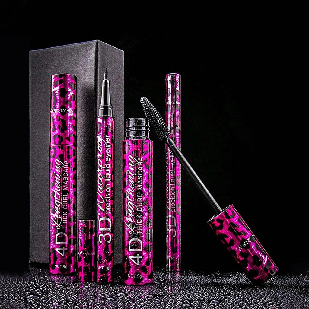 Set Eyeliner Liquide & Mascara 4D YANQINA — Waterproof, Crayon Sourcils, Yeux