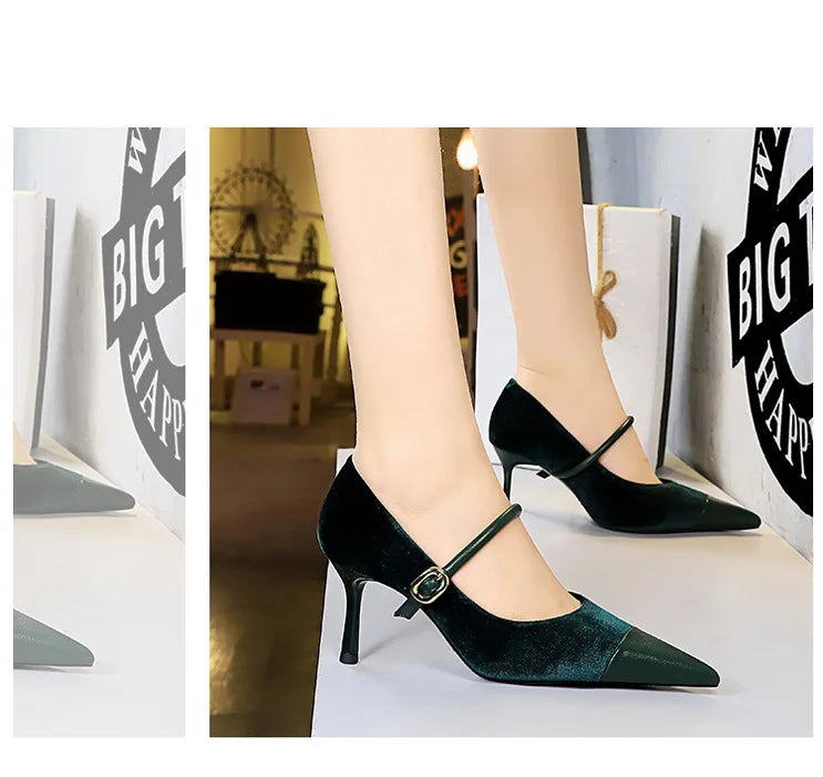 Escarpins Femme Bout Pointu Stiletto BIGTREE — Suède, 7cm 10cm, Grande Taille 43