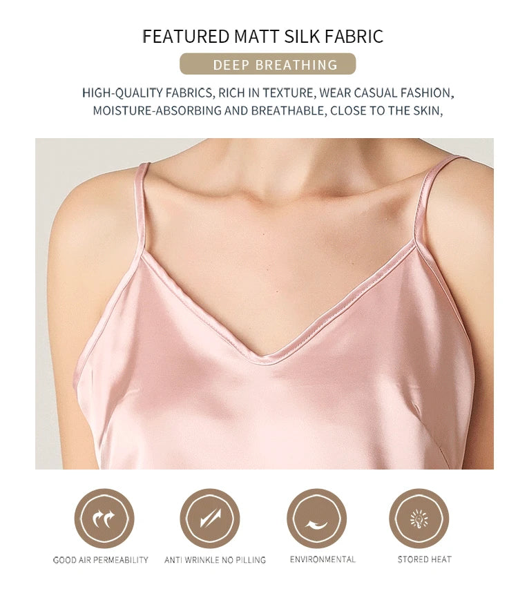 Pyjama Femme Soie Satin Volanté — Camisole & Short, Lounge Maison